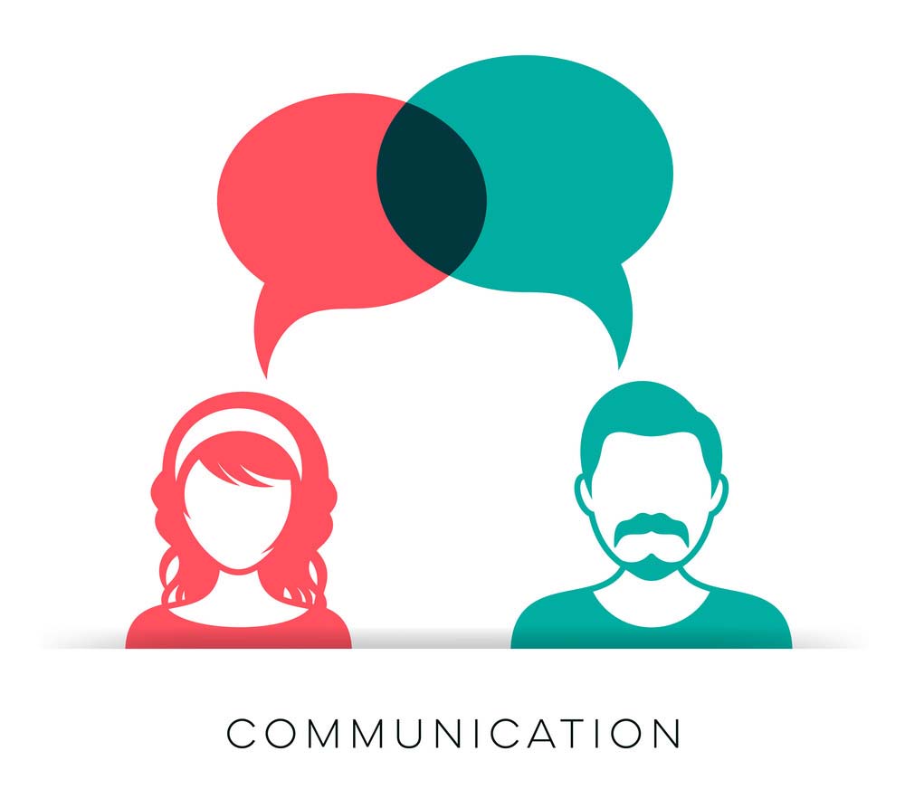 Man and woman communication icon